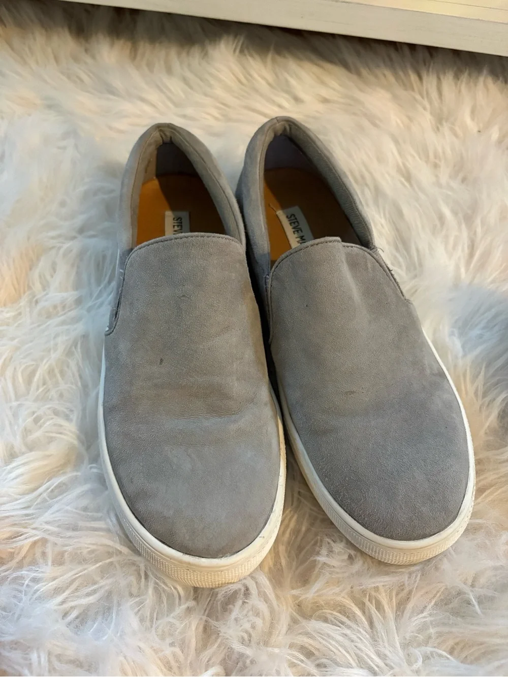 Steve Madden Gray Suede Slip-On Platform Sneakers